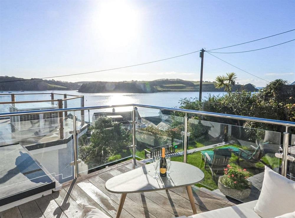 Stunning view from the decking at Shoal Corner in St Mawes, Cornwall