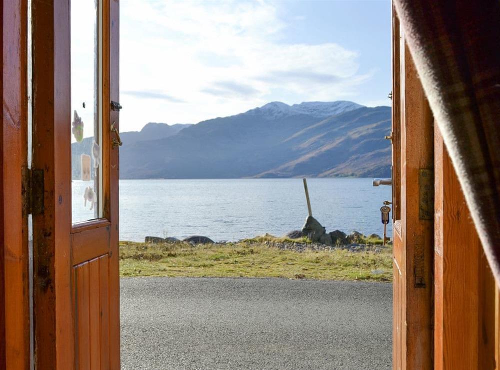 Magnificent view from the front door at Shore Cottage in Arnisdale, near Glenelg, Ross-Shire