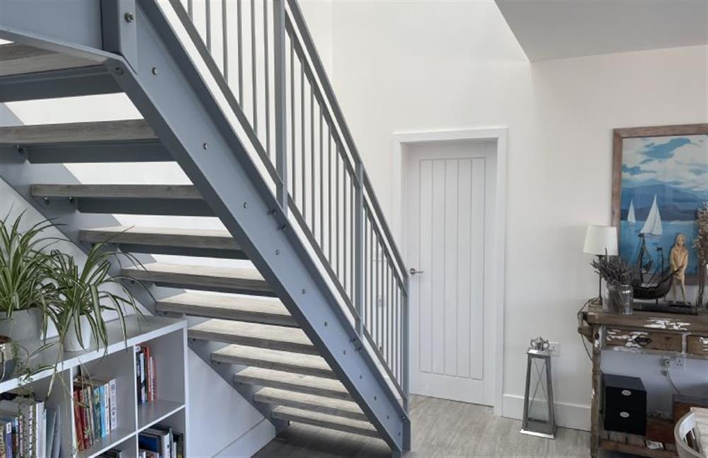 Contemporary stairs leading to the first floor at Shore Edge, Portreath