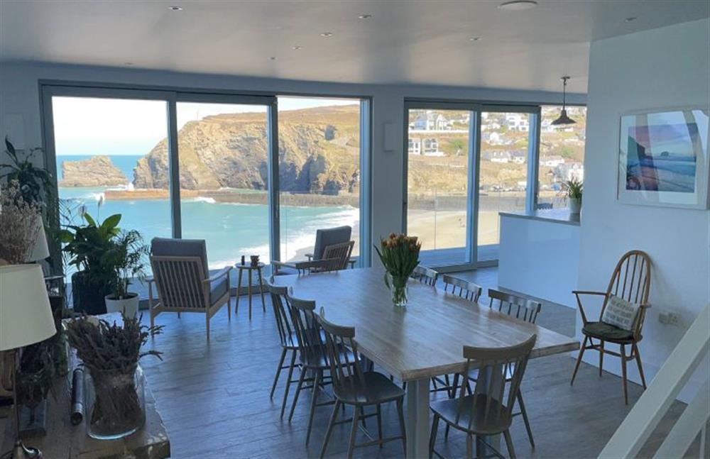 Dining area with breathtaking views at Shore Edge, Portreath
