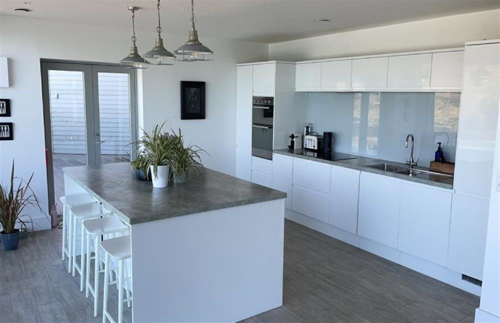 The modern and spacious well-equipped kitchen  at Shore Edge, Portreath