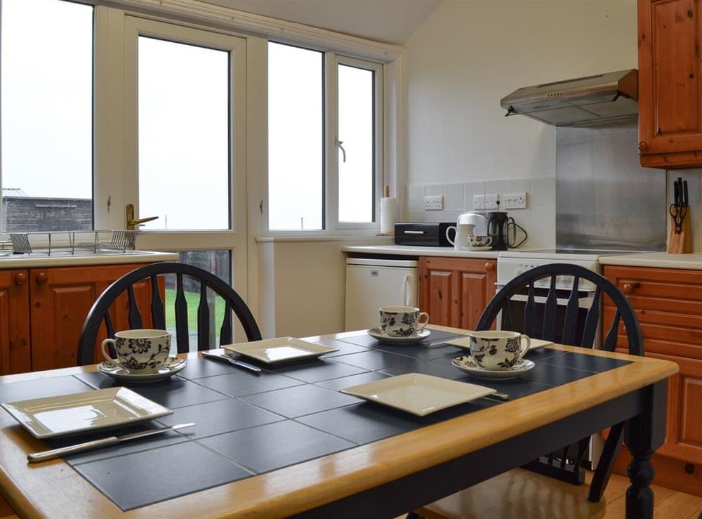 Kitchen with breakfast area at Shore Meadow in Silecroft, near Millom, Cumbria