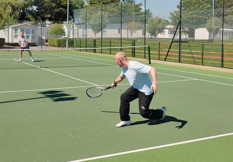 Tennis court at Shorefield Country Park in Milford-on-Sea, Nr Lymington, Hampshire