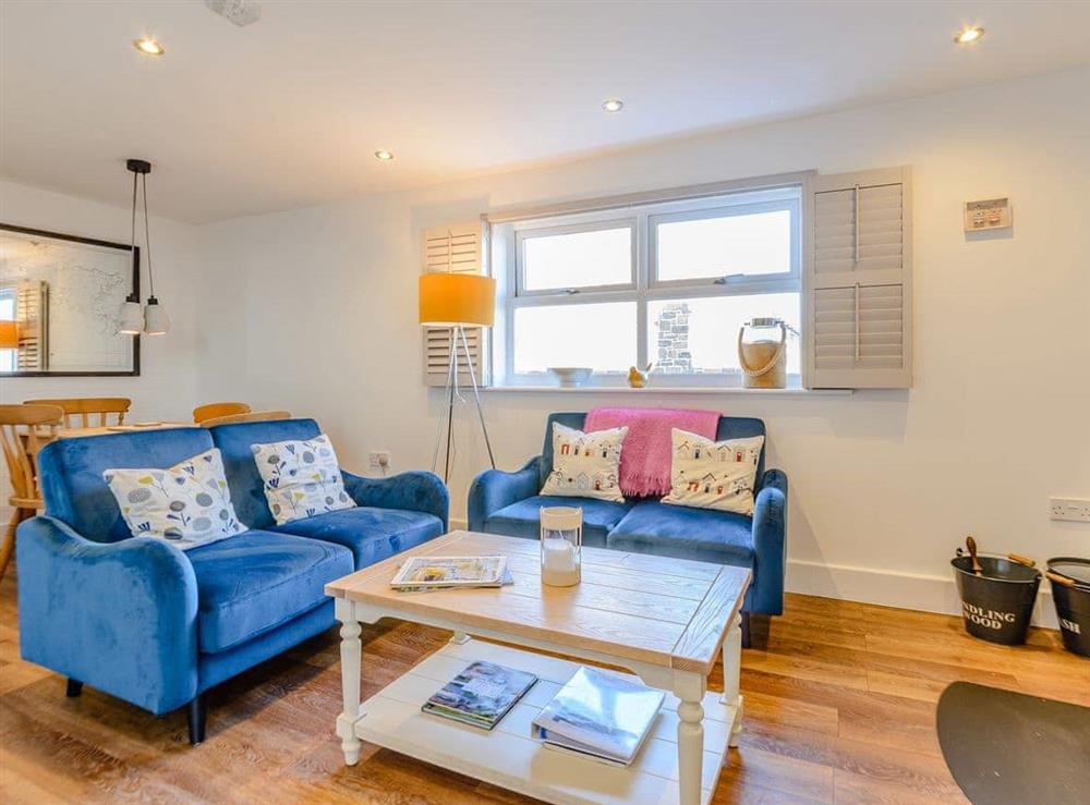 Living area at Shoreline Apartment in Craster, Northumberland