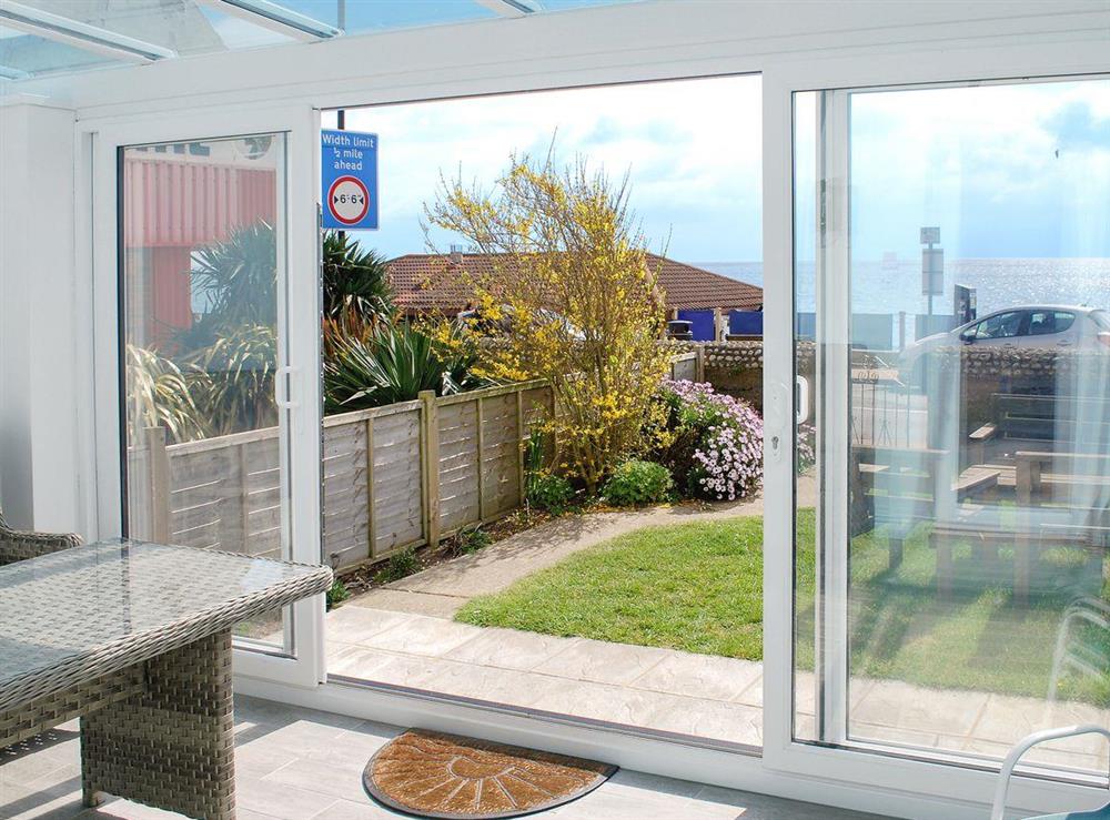 Wonderful sea views from the conservatory at Shoreline Cottage in Sandown, Isle Of Wight