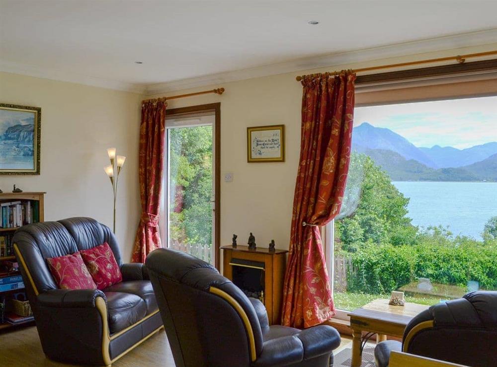 Light and airy living area with far reaching Loch views at Shoreside in by Inverinate, Kyle, Ross-shire., Ross-Shire