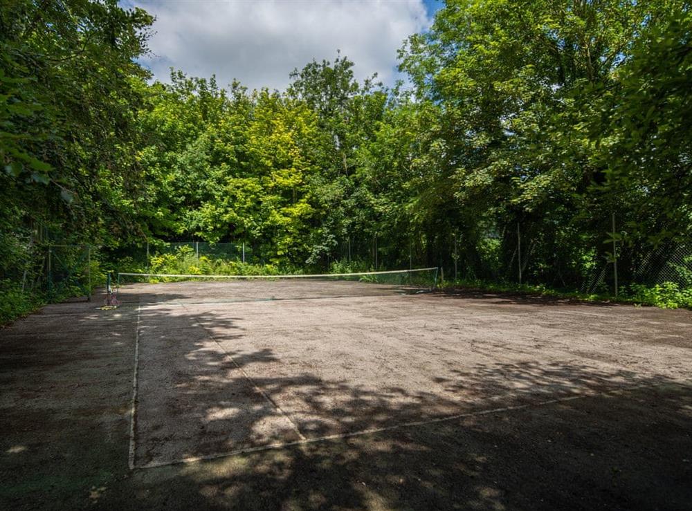 Tennis court at Shrewton House in Shrewton, near Salisbury, Wiltshire