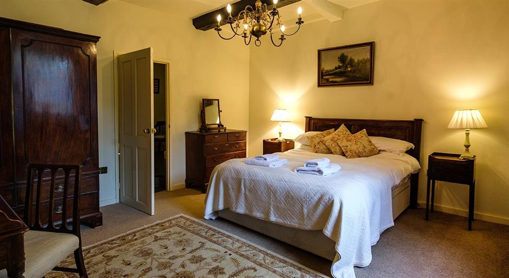 One of the double bedrooms at Shute Barton in Axminster, Devon