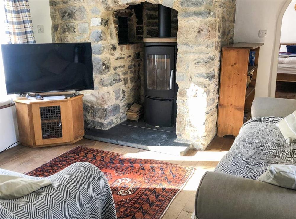 Living room at Shute Cottage in Manorbier, Dyfed