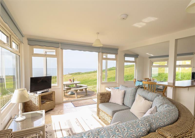 Relax in the living area at Siesta Chalet, Eype Mouth Chalet Park