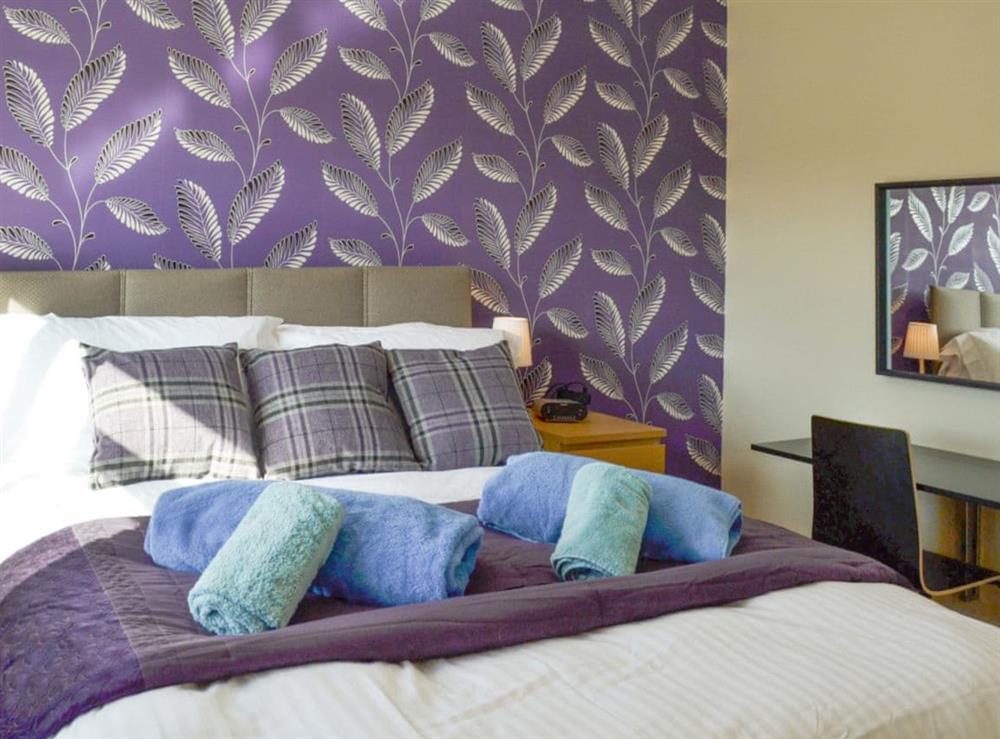 Stylish double bedroom at Signals Court in Scarborough, North Yorkshire