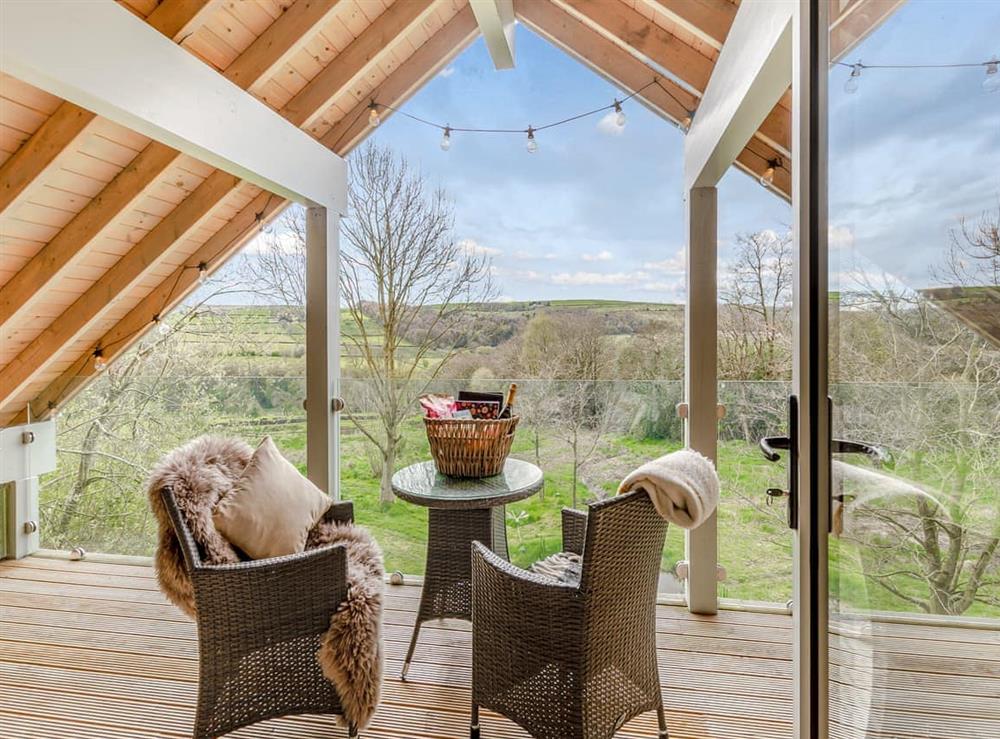 Terrace at Silver Birch Lodge in Norwood, near Harrogate, North Yorkshire