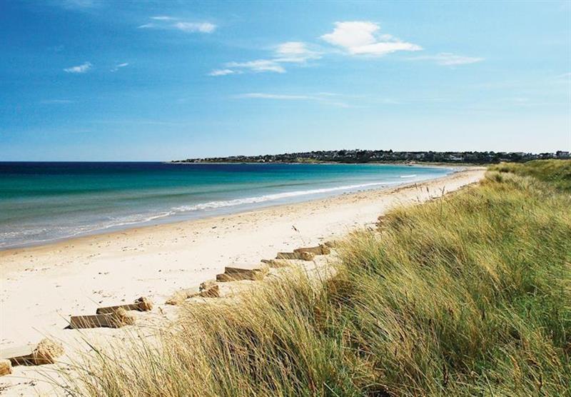 Sandy beach at Silver Sands Holiday Park in Lossiemouth, Moray, Northern Highlands