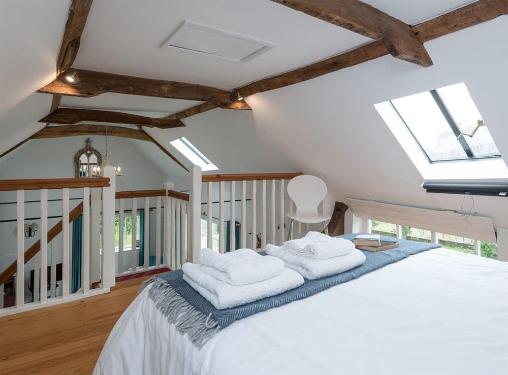 Mezzanine double bedroom at Simpers Drift in Great Glenham, near Framlingham, Suffolk