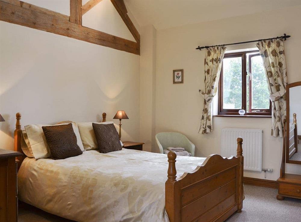 Comfortable double bedroom at Skimblescott Barn in Much Wenlock, Shropshire., Great Britain