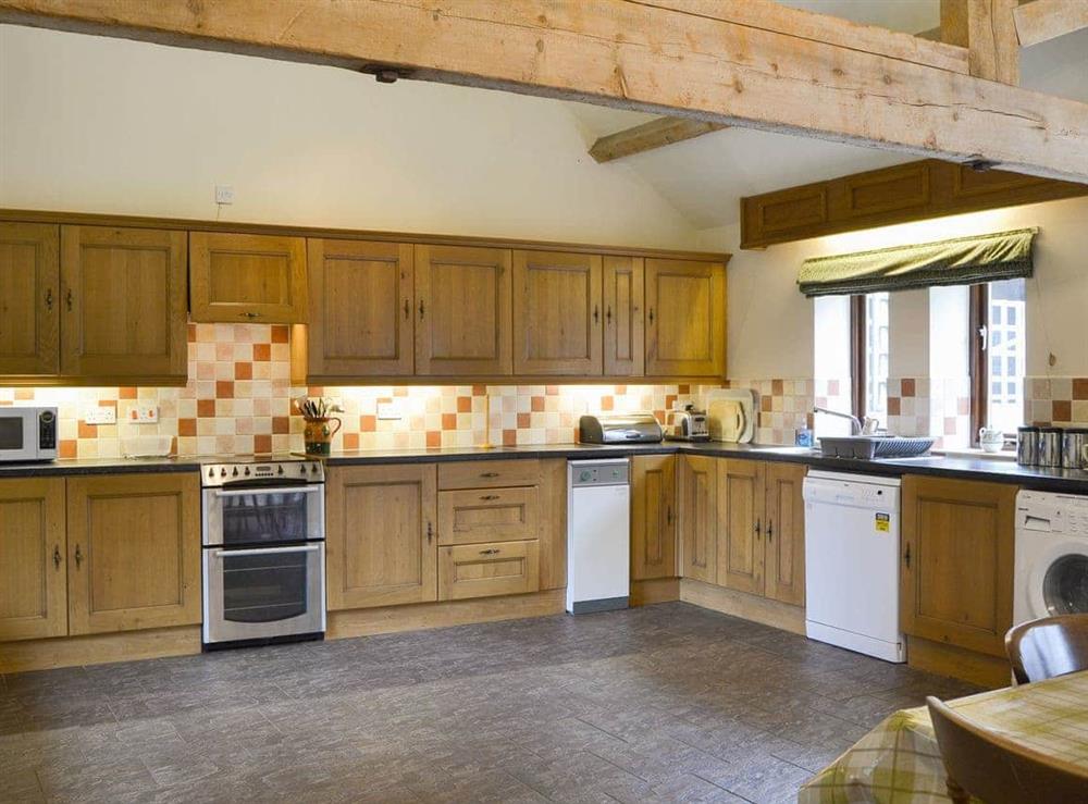 Spacious, well equipped kitchen/ dining room at Skimblescott Barn in Much Wenlock, Shropshire., Great Britain
