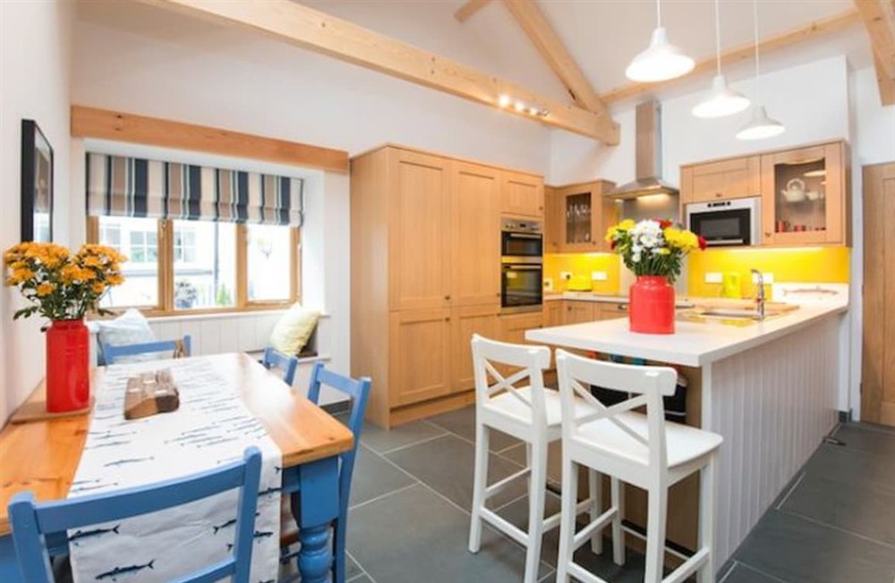 Kitchen area at Skyber Barnacott in Bude, Cornwall