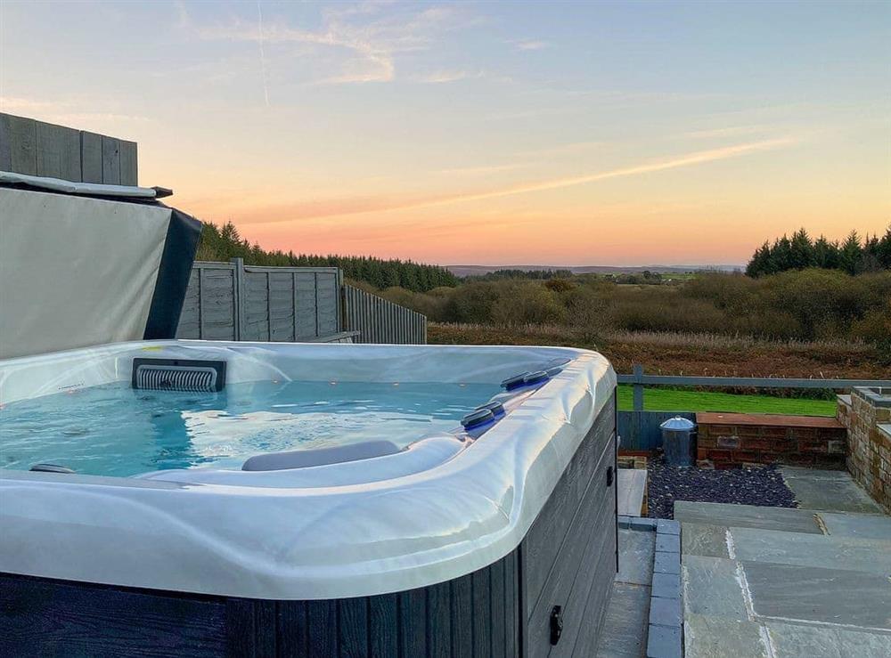 Hot tub at Skyline Villa in Llannon, near Llanelli, Carmarthan, Dyfed