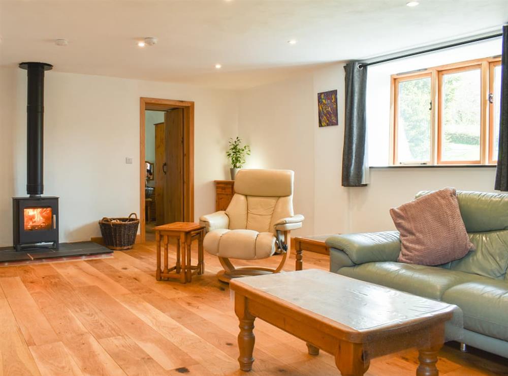 Living area at Slade Barn in Brayford, Devon