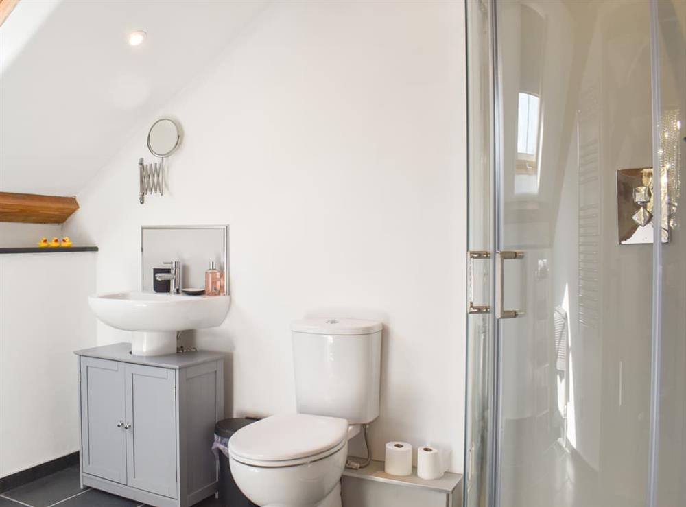 Shower room at Slade Barn in Brayford, Devon