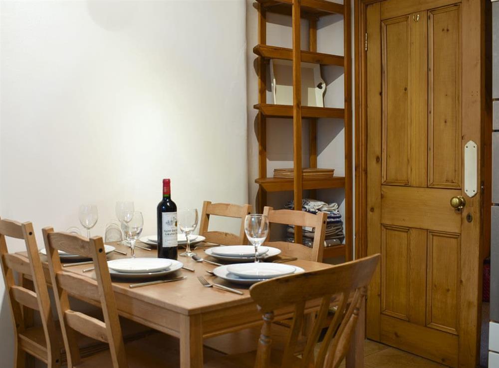 Convenient dining area within kitchen at Slaters Cottage in Middleham, near Leyburn, North Yorkshire