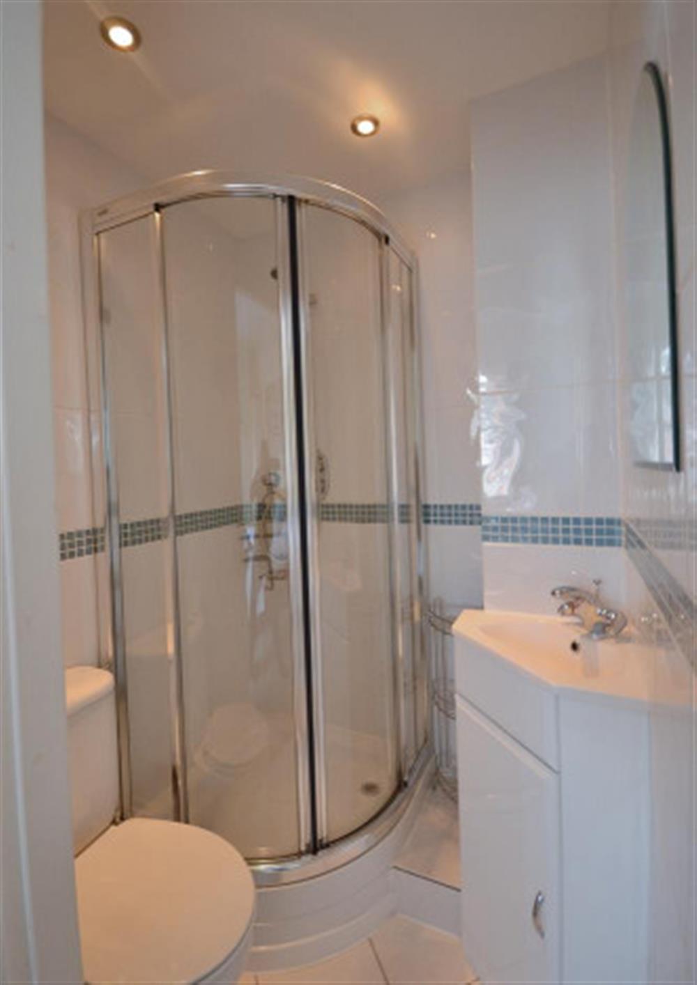 The en suite shower room. at Slipway House in Dartmouth