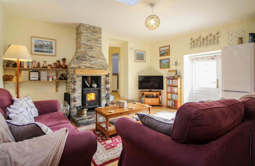 Living area at Sloe Cottage in Withiel near Wadebridge, Cornwall