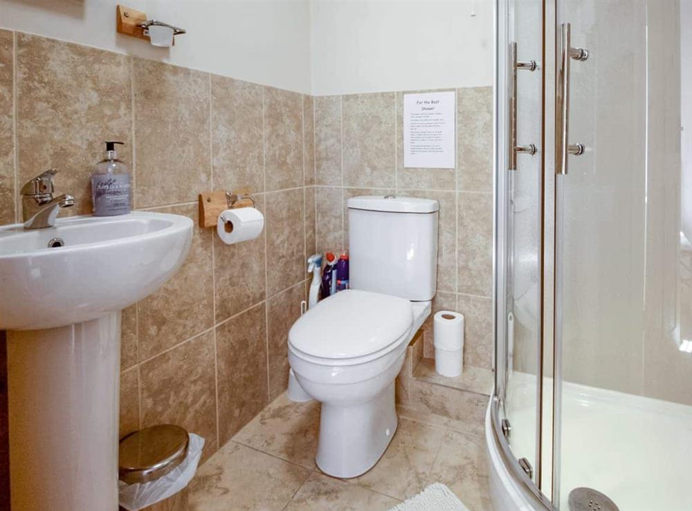Shower room at Sloe Cottage in Withiel near Wadebridge, Cornwall