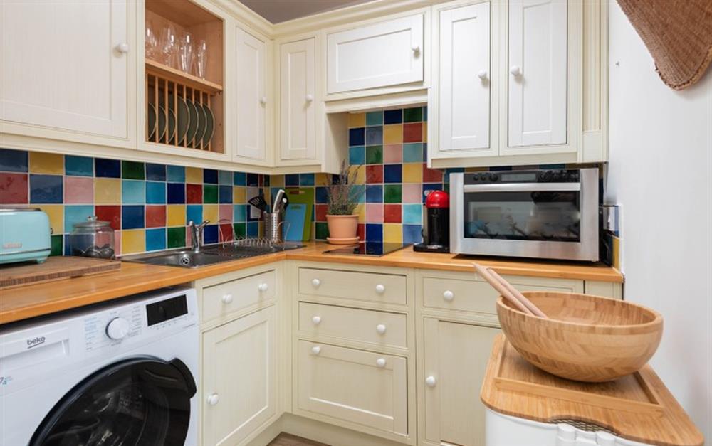 You'll love the bright kitchen. A vellum window keeps the room light and airy.  at Small Ships in Helford Passage