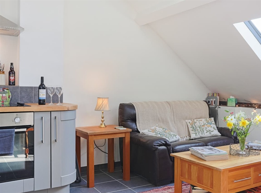 Open plan living space at Smelters Rest in Bere Alston, Devon