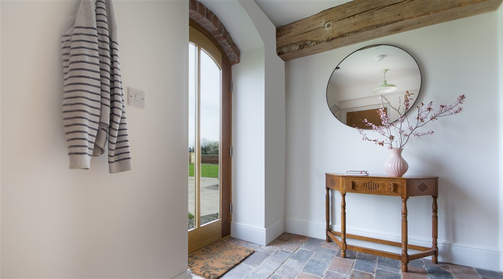 The entrance hall at Smethcote Barn in Shrewsbury, Shropshire