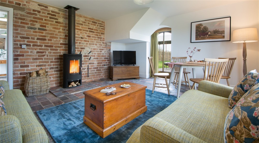 The sitting room at Smethcote Barn in Shrewsbury, Shropshire