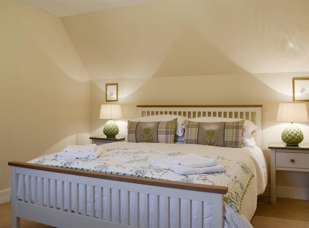 Peaceful second double bedroom at Smiddy Cottage in Weem, near Aberfeldy, Perthshire