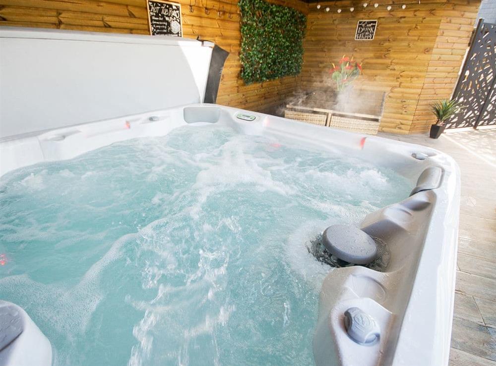 Hot tub at Smithy House in Carrutherstown, near Annan, Dumfriesshire