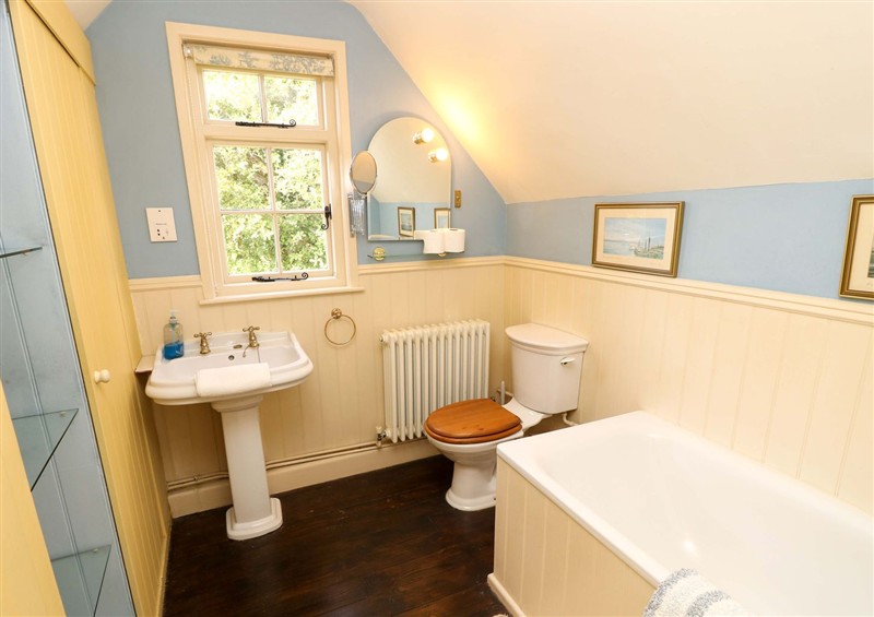 This is the bathroom at Smugglers Cottage, Barton On Sea