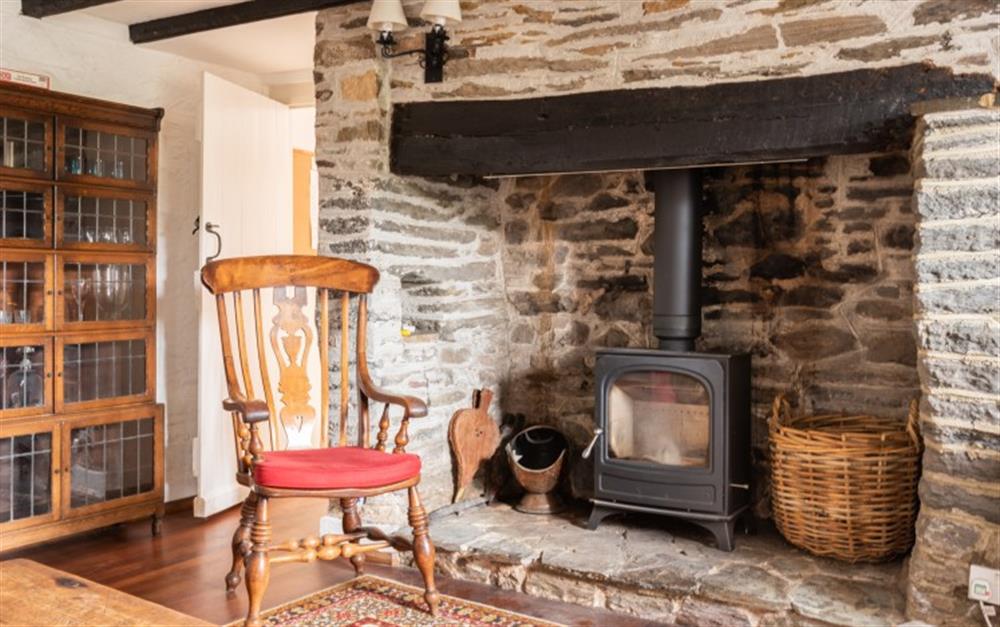 Cosy up by the warm fire. at Smugglers End in Hope Cove