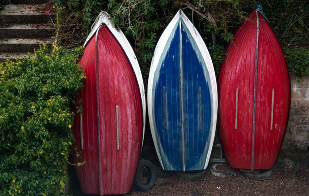 A row of rowing boats! at Smugglers in Helford Passage