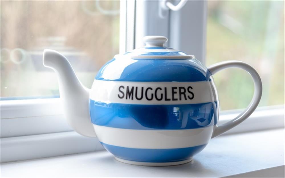 We love this cute Cornish Ware teapot. at Smugglers in Helford Passage
