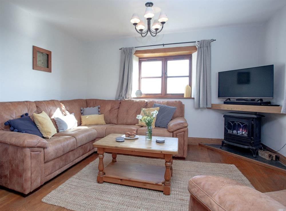 Living room at Smuggler’s Retreat in Hartland Point, Devon