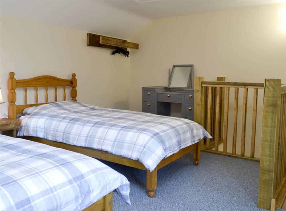 Twin bedroom at Snipelands Barn in Wedmore, near Glastonbury, Somerset
