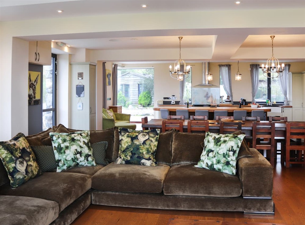 Open plan living space at Snowdon Summit View in Nebo, near Caeranrfon, Gwynedd