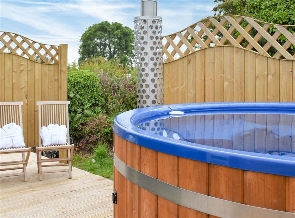 Hot tub at Snowdrop in Brynteg, near Benllech, Gwynedd