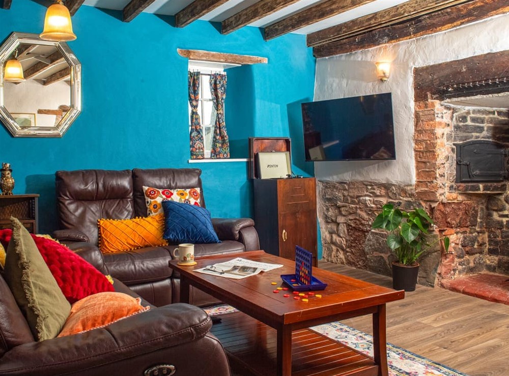 Living area at Snowdrop Cottage in Jacobstowe, near Okehampton, Devon