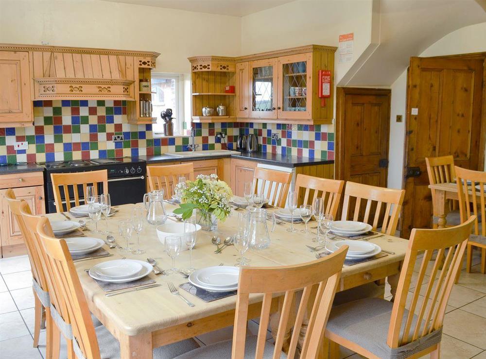 Ample space in the dining room/ kitchen at Somersal Farmhouse in Somersal Herbert, Ashbourne, Derbyshire