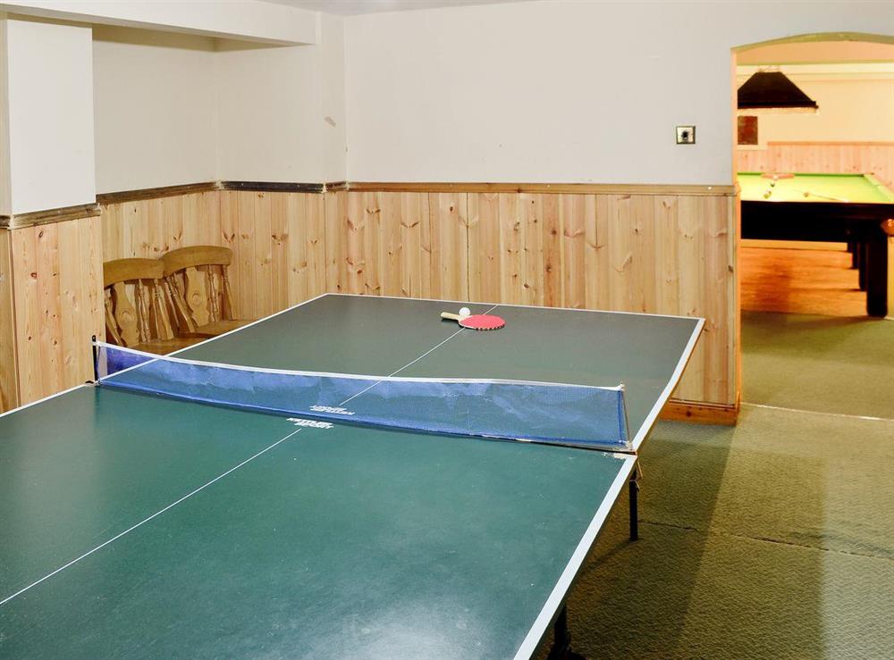 Table tennis in games room at Somersal Farmhouse in Somersal Herbert, Ashbourne, Derbyshire