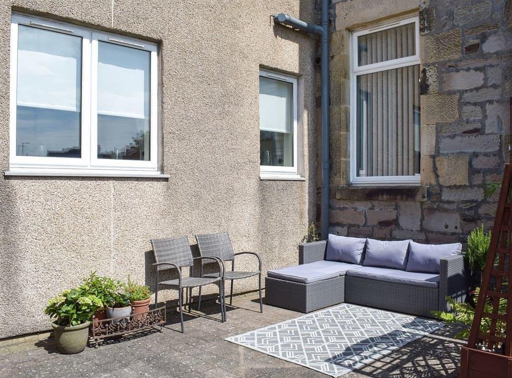 Sitting-out-area at Sorbie Villa in Ardrossan, near Ayr, Ayrshire
