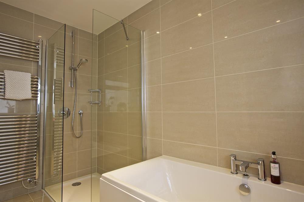 Spacious, fully tiled family bathroom (photo 2) at Soundings in , Salcombe