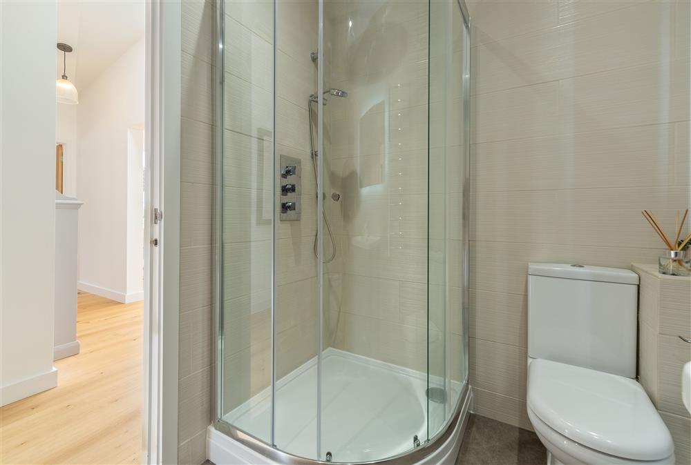 Corner shower in the bathroom at South Barn, Ingham