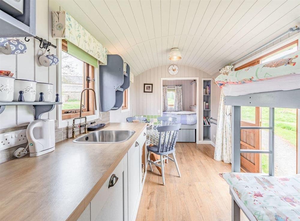 Living area at South Berrington Shepherds Huts- Teasel in Ancroft, near Berwick-upon-Tweed, Northumberland