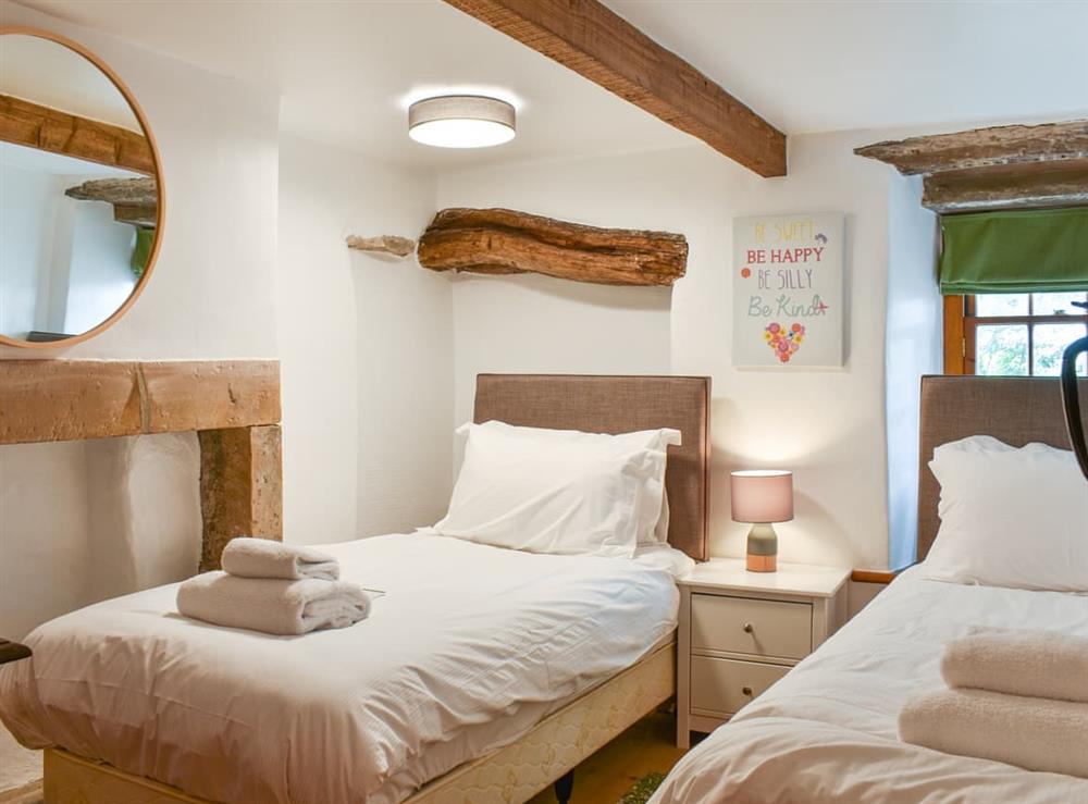 Twin bedroom at South Cottage in Low Row, near Reeth, North Yorkshire